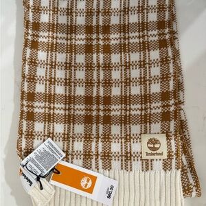 Timberland Tan and Cream Knit Scarf